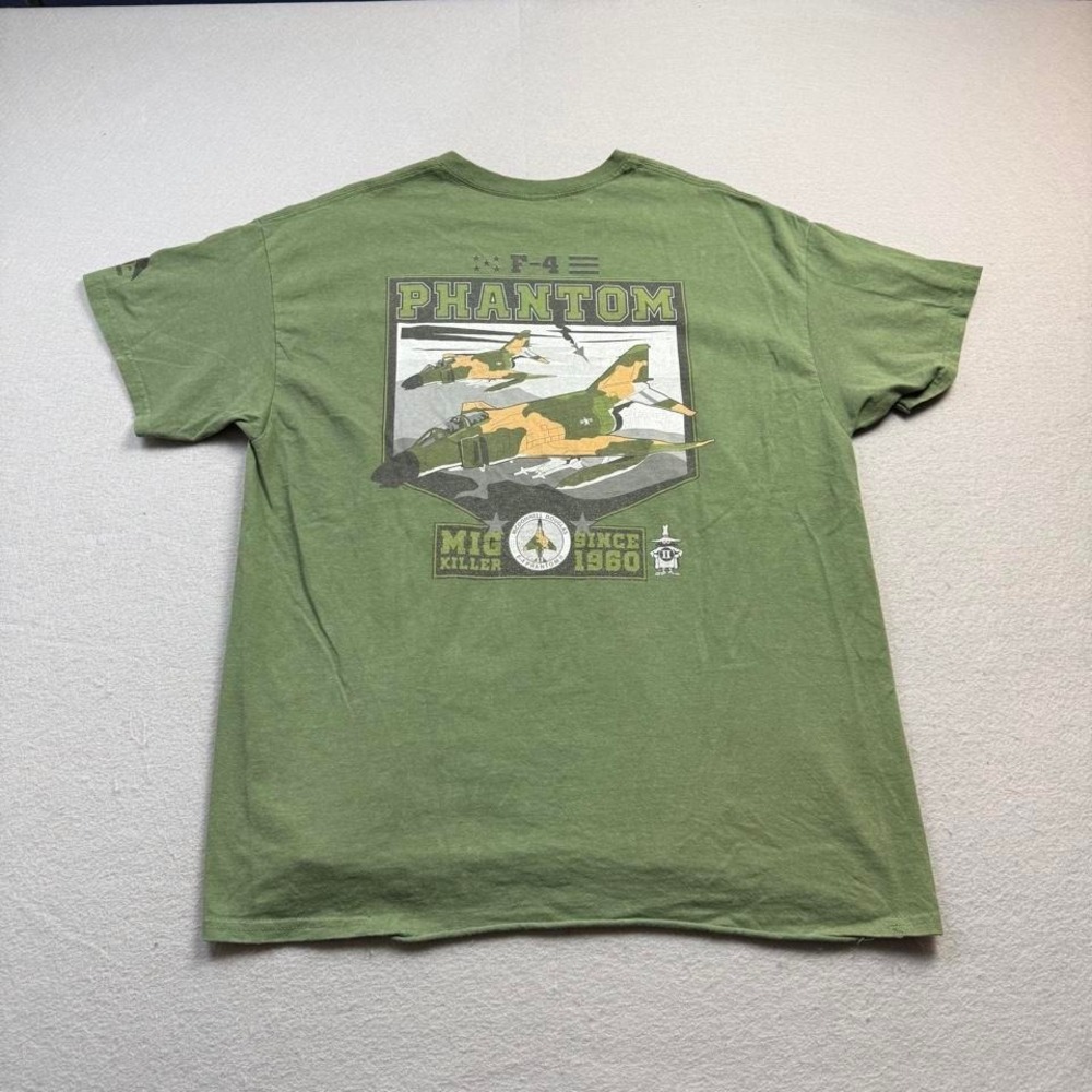 F-4 Phantom Military Graphic Tee Green Fighter Jet Air Force Graphic Shirt